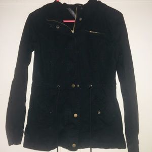 Black hooded jacket